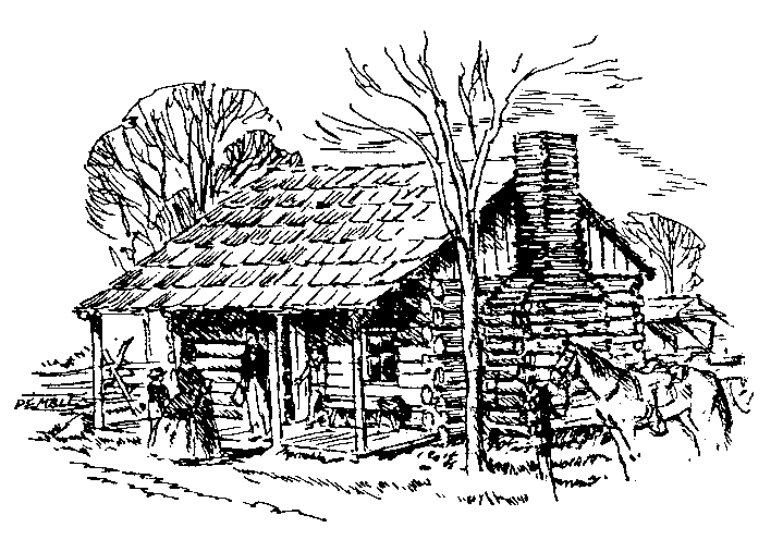 [Sketch of log home]