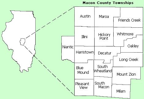 [Map of Macon County Townships]